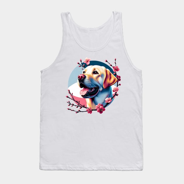 Labrador Retriever Blossoms in Spring Cherry Bliss Tank Top by ArtRUs